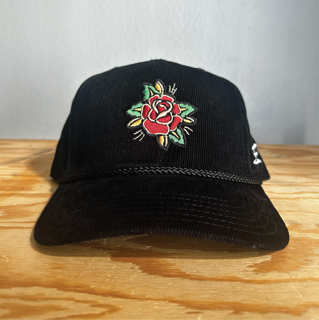 Traditional Rose Corduroy Rope Hat
